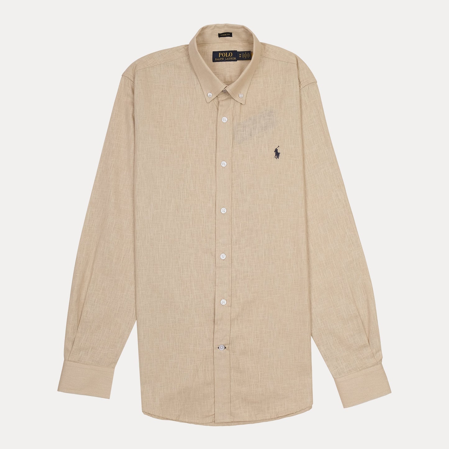 POLO RALPH LAUREN Linen Classic Fit Textured Button-Down Shirt in Beige