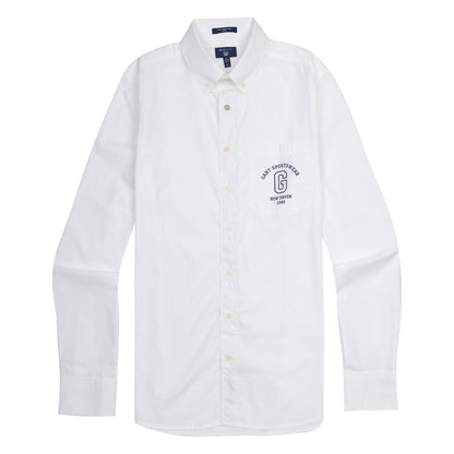 GANT Tech Prep Twill Shirt - Crisp Cloud White Elegance