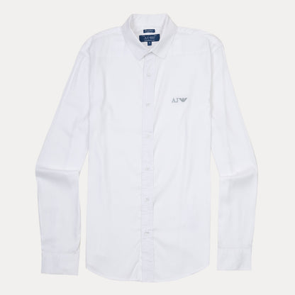 Armani Jeans Elegant Whisper White Button-Up Shirt