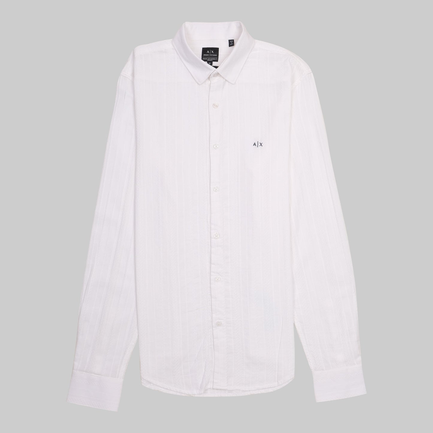 A|X Striped White Button-Up Shirt