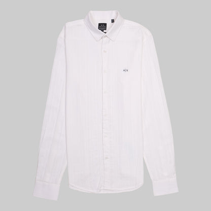 A|X Striped White Button-Up Shirt