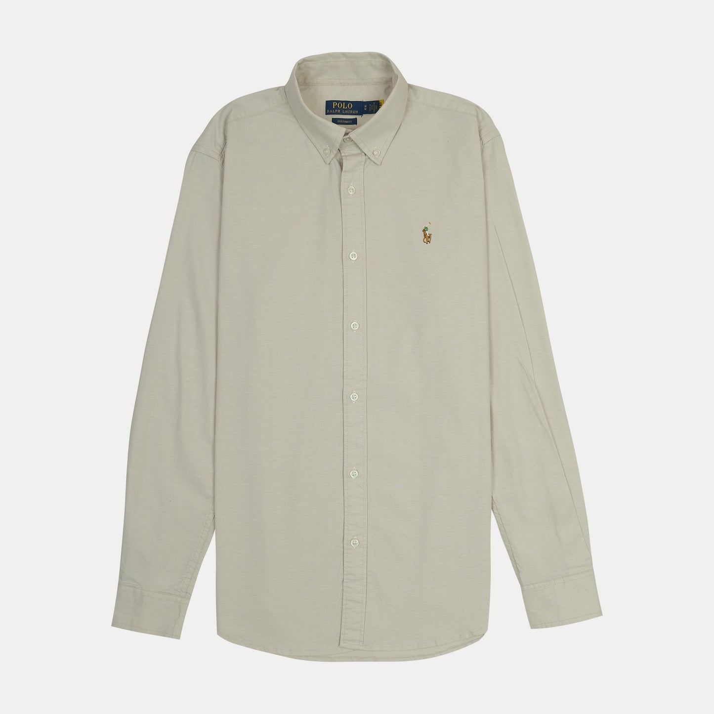 Polo Ralph Lauren Custom Fit Long Sleeve Button-Down Shirt in Beige