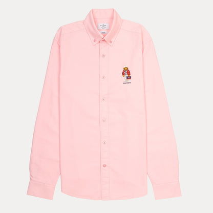 HACKETT Charming Coral Slim Fit Shirt with Playful Embroidery