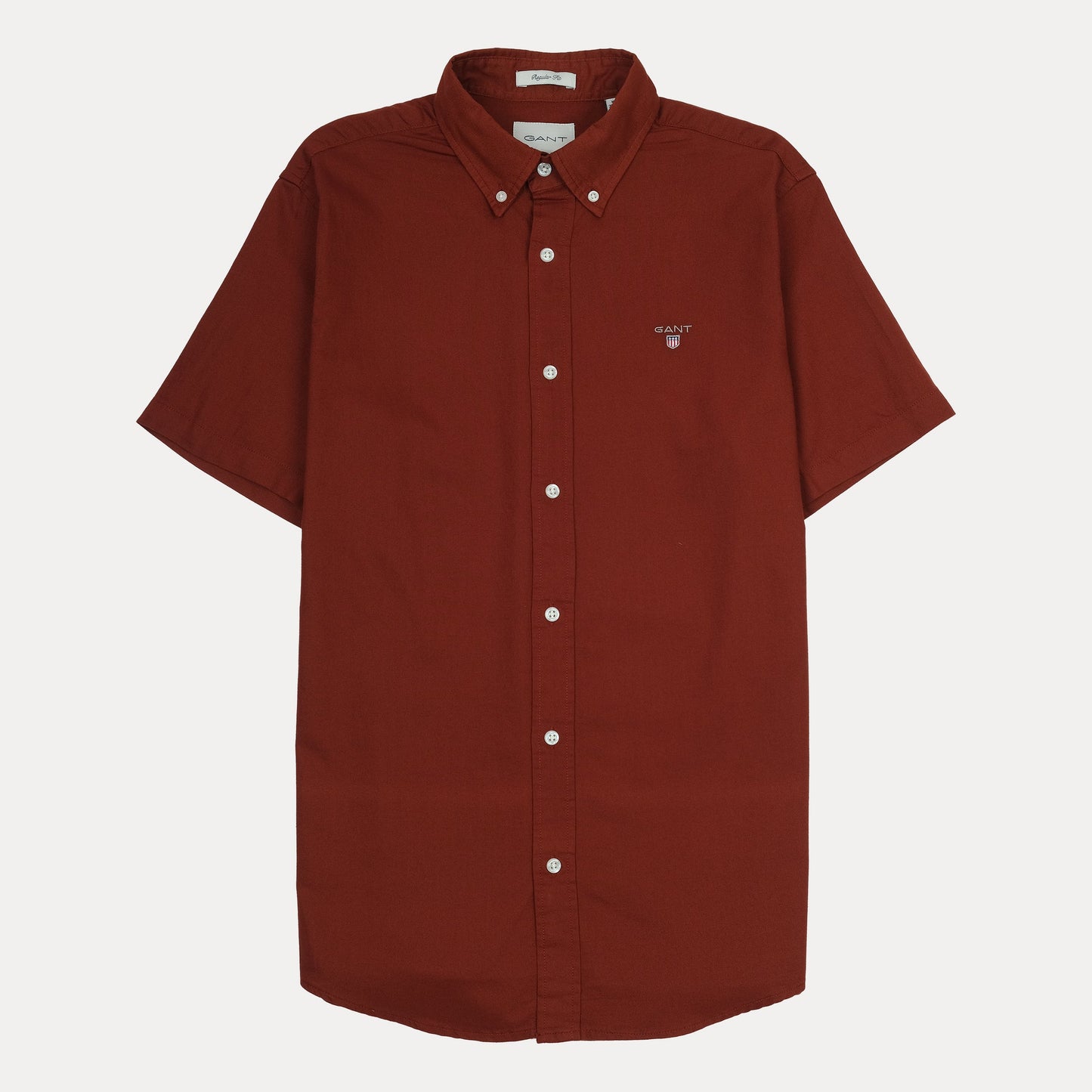 GANT Rustic Red Short-Sleeve Button-Up Shirt