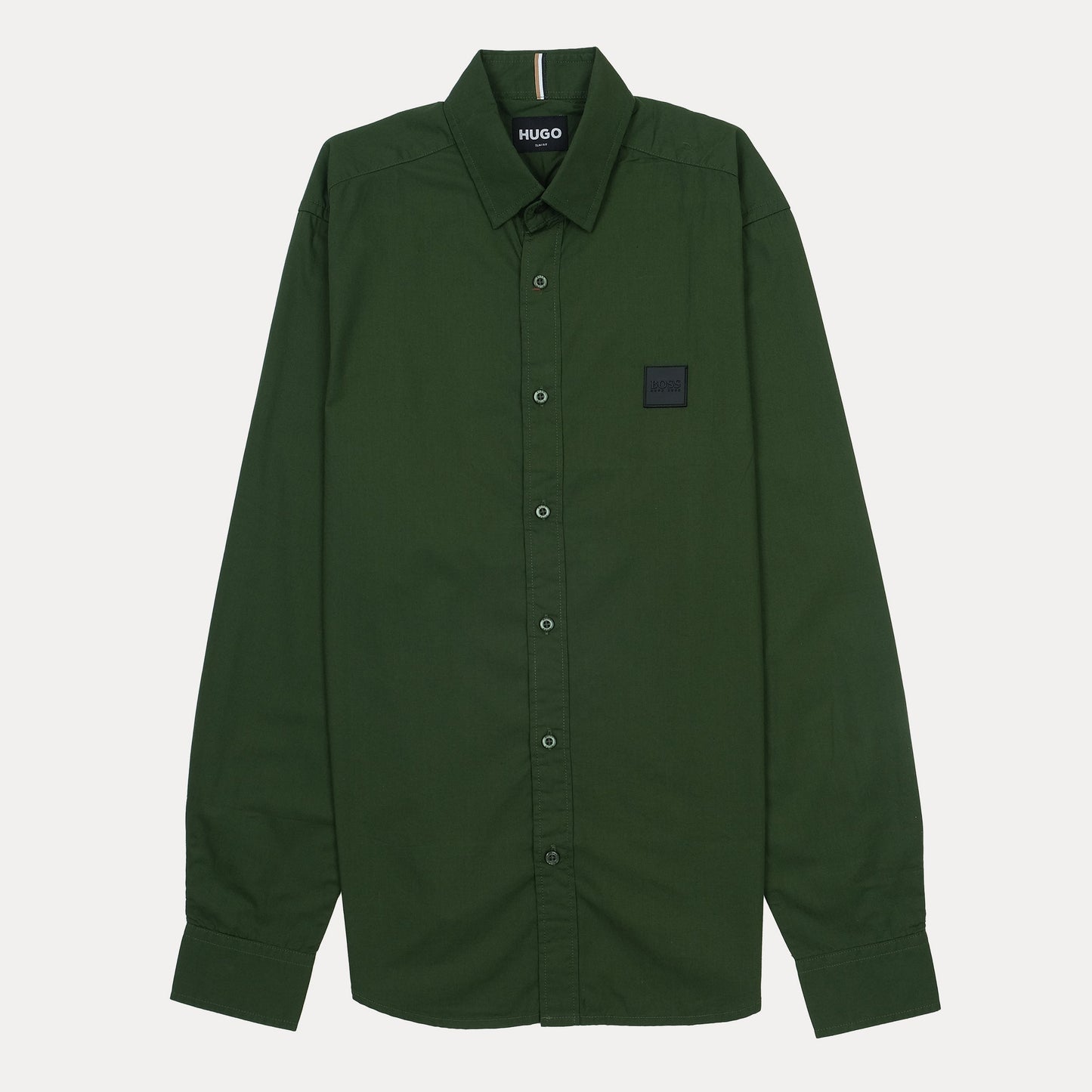 HUGO Circular Eco-Friendly Green Button-Up Shirt