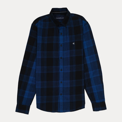 CALVIN KLEIN Oceanic Indigo Tailored Fit Long Sleeve Button-Up Shirt