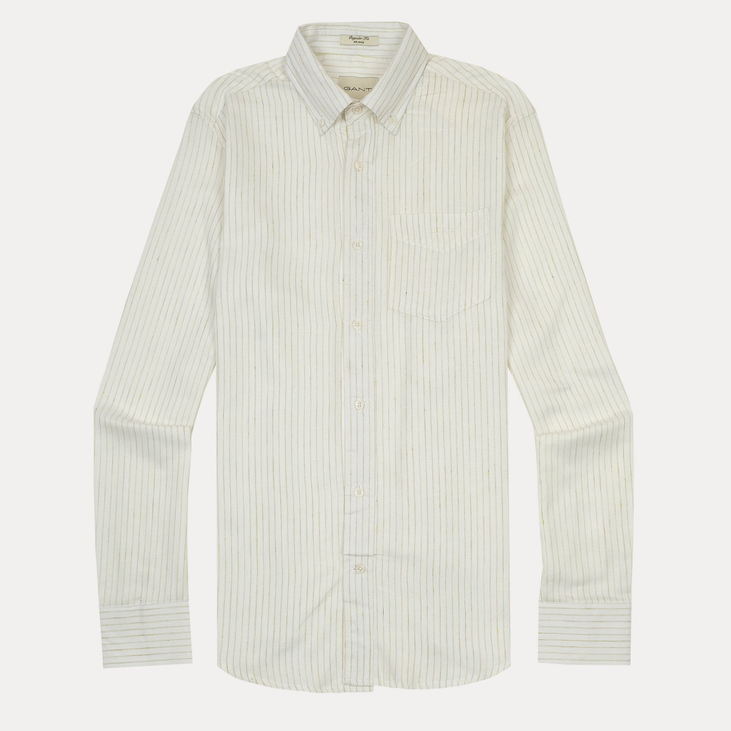 [Mélange Slub Linen] GANT Melange Striped Elegance Shirt in Creamy Whisper