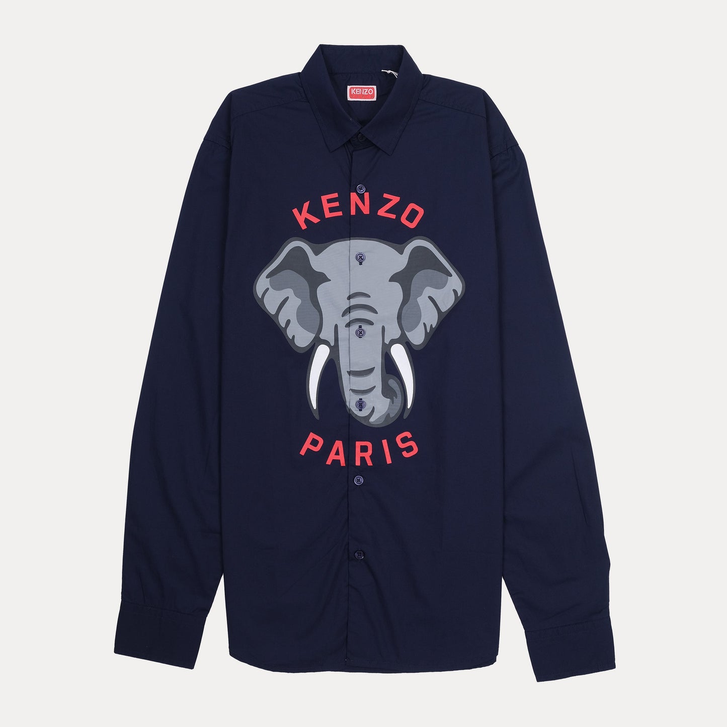 KENZO Paris Elephant Graphic Button-Up Shirt