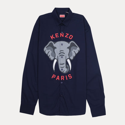 KENZO Paris Elephant Graphic Button-Up Shirt