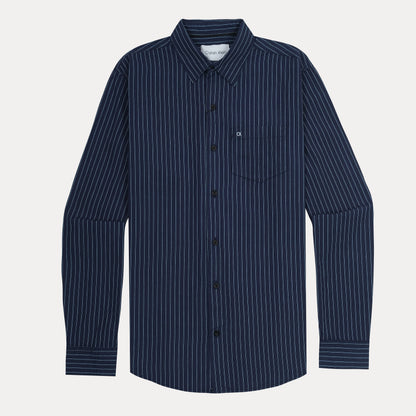 Calvin Klein Striped Elegance Shirt in Midnight Blue