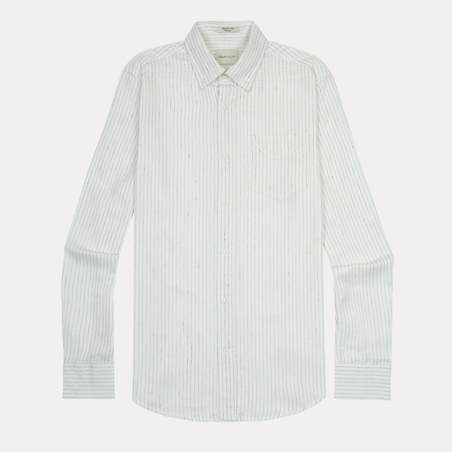 [Mélange Slub Linen] GANT Elegant Melange Striped Shirt in Whispering White