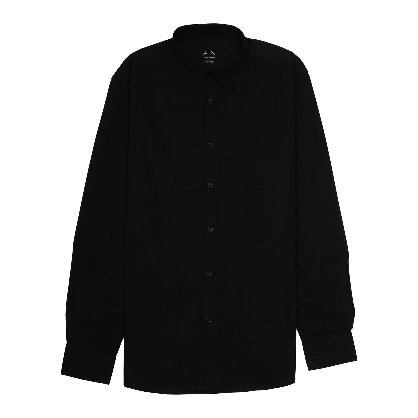Armani Exchange Elegant Midnight Black Button-Up Shirt