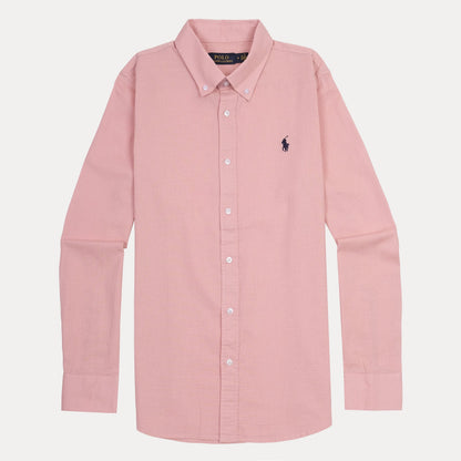 POLO Ralph Lauren SLIM FIT Pink Button-Down Linen Shirt