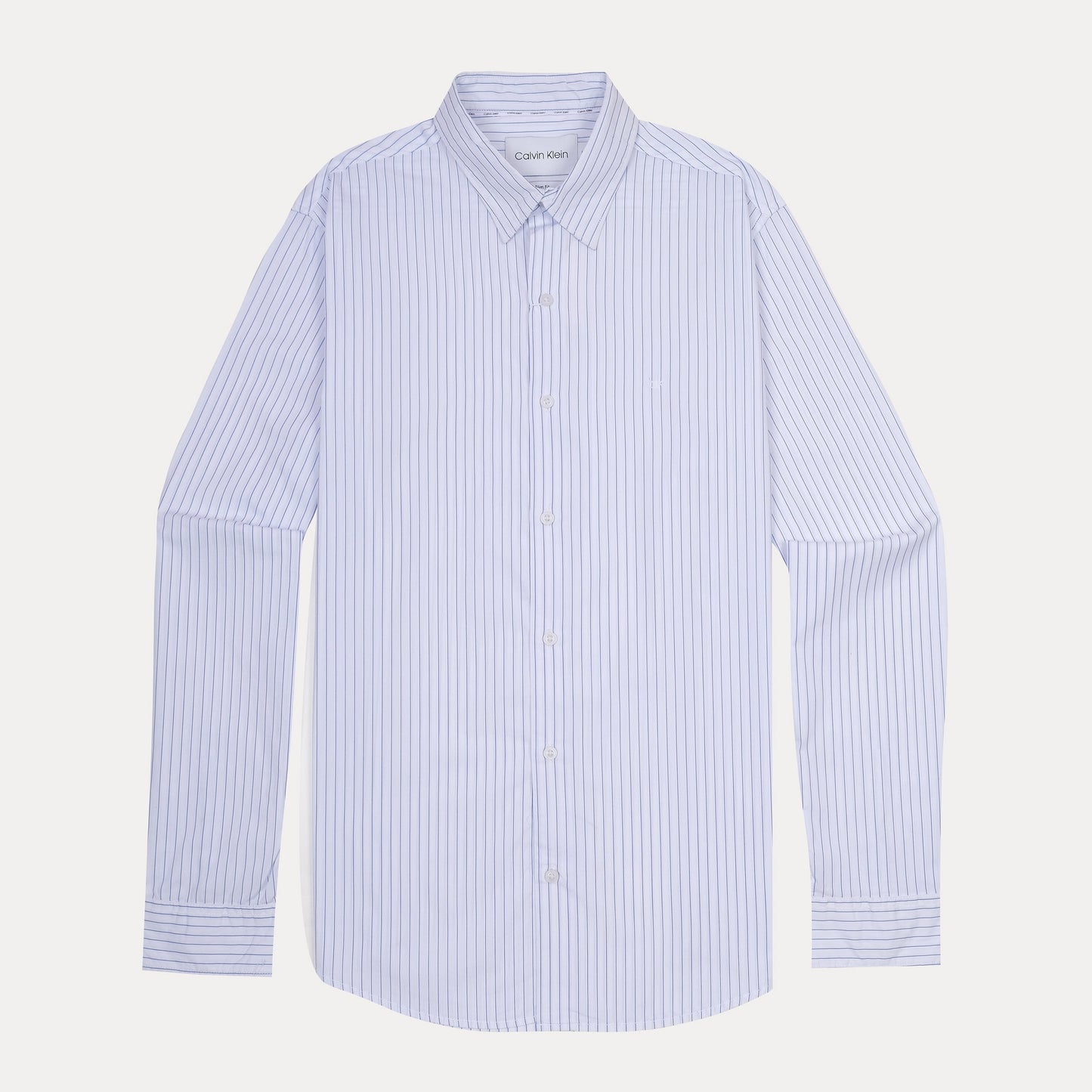 Calvin Klein Striped Elegance Slim Fit Shirt in Serene Sky