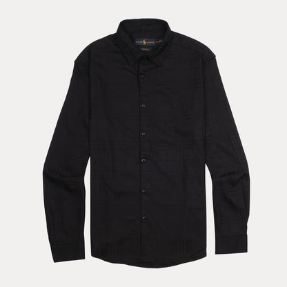 Ralph Lauren Elegant Midnight Black Custom Fit Shirt