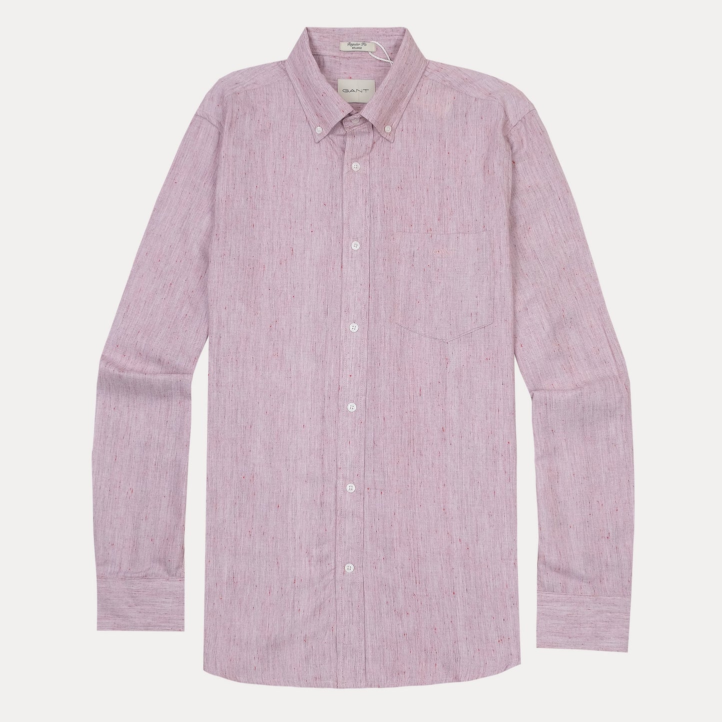 [Mélange Slub Linen] GANT Melange Button-Up Shirt in Blush Whisper