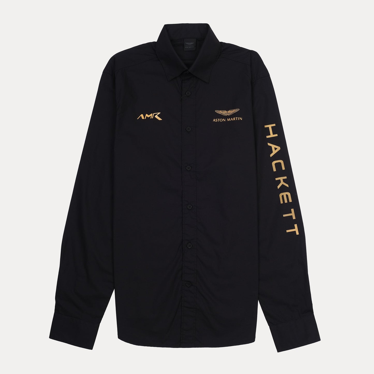 Hackett Aston Martin AMR Long Sleeve Shirt in Midnight Obsidian