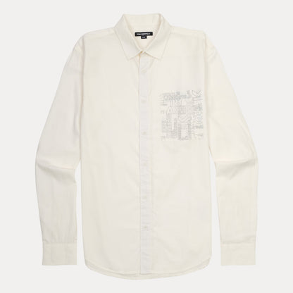 KARL LAGERFELD Elegant Ecru Graphic Shirt