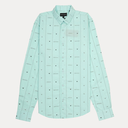 EMPORIO ARMANI Mint Printed Long Sleeve Shirt