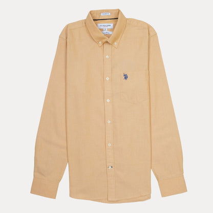 U.S. Polo Assn. Tailored Fit Button-Down Shirt in Soft Yellow