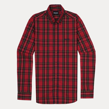 HUGO Dapper Crimson Checkered Slim Fit Shirt