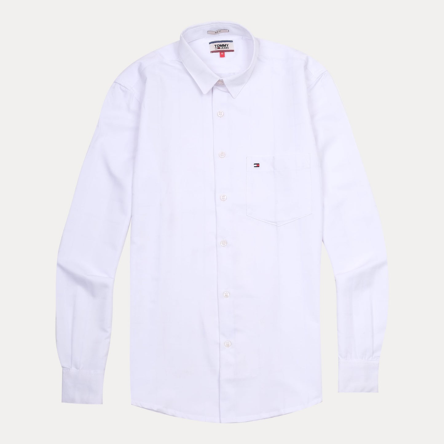 TOMMY JEANS Crisp Cotton Classic White Button-Up Shirt