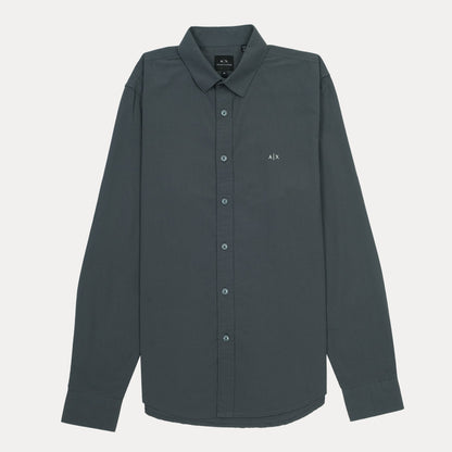 Armani Exchange Modern Fit Long Sleeve Shirt in Charcoal