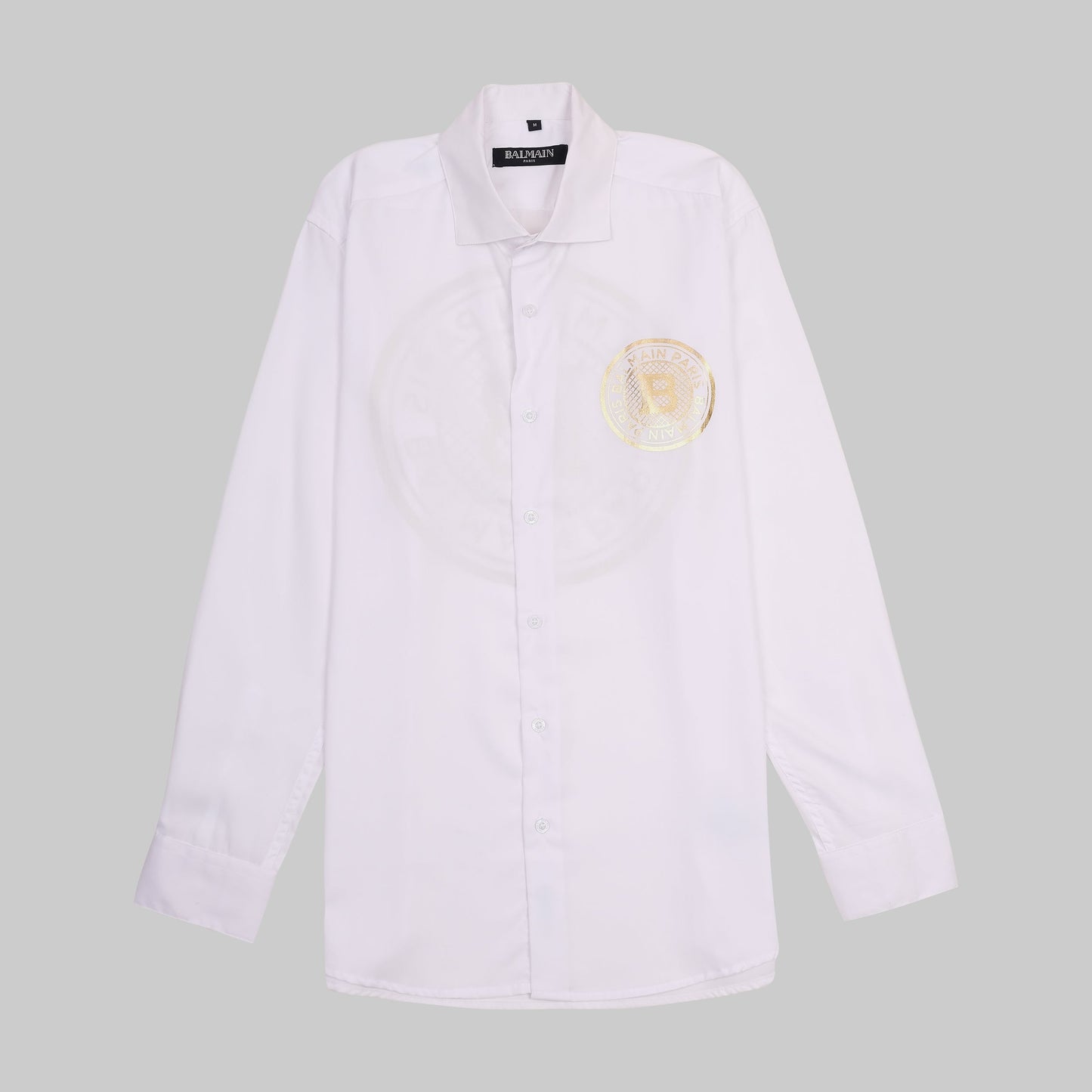 BALMAIN Opulent Lapis Aurora Classic Fit Long Sleeve Shirt