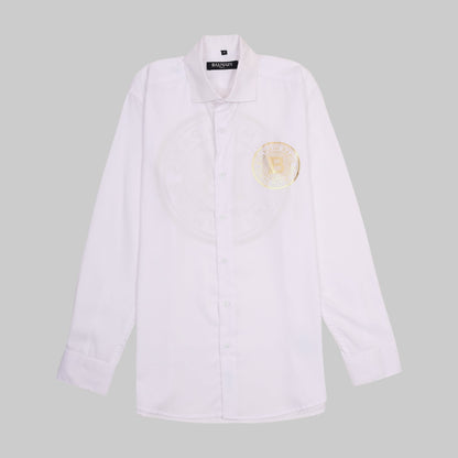 BALMAIN Opulent Lapis Aurora Classic Fit Long Sleeve Shirt