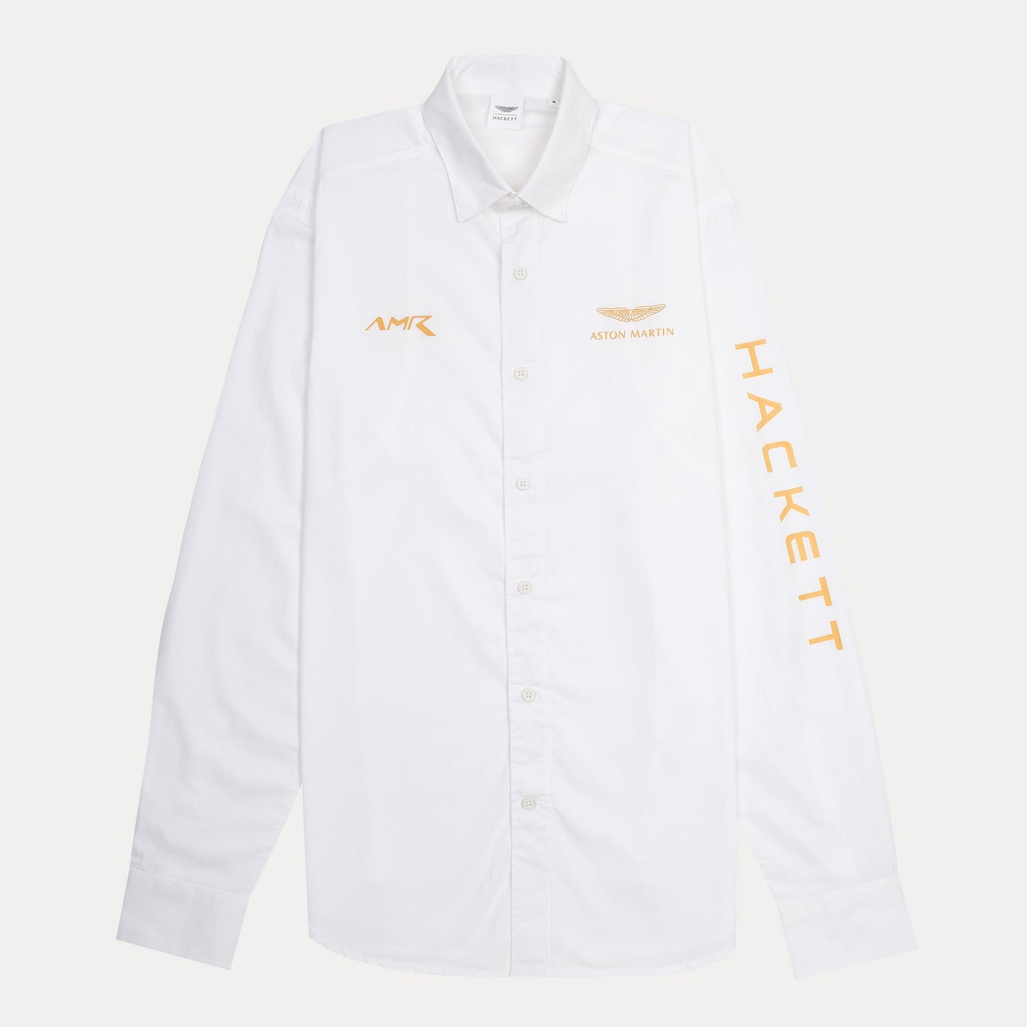 HACKETT Elegant White Cotton Shirt with Aston Martin Accents
