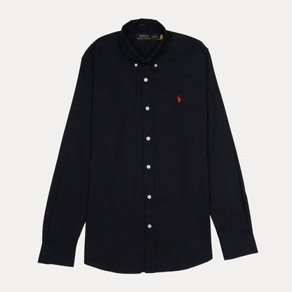 Polo Ralph Lauren Linen Classic Fit Black Button-Down Shirt