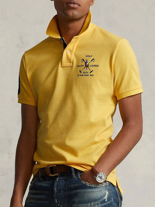 POLO RALPH LAUREN Opulent Marigold Classic Fit Short Sleeve Piqu������ Polo Shirt