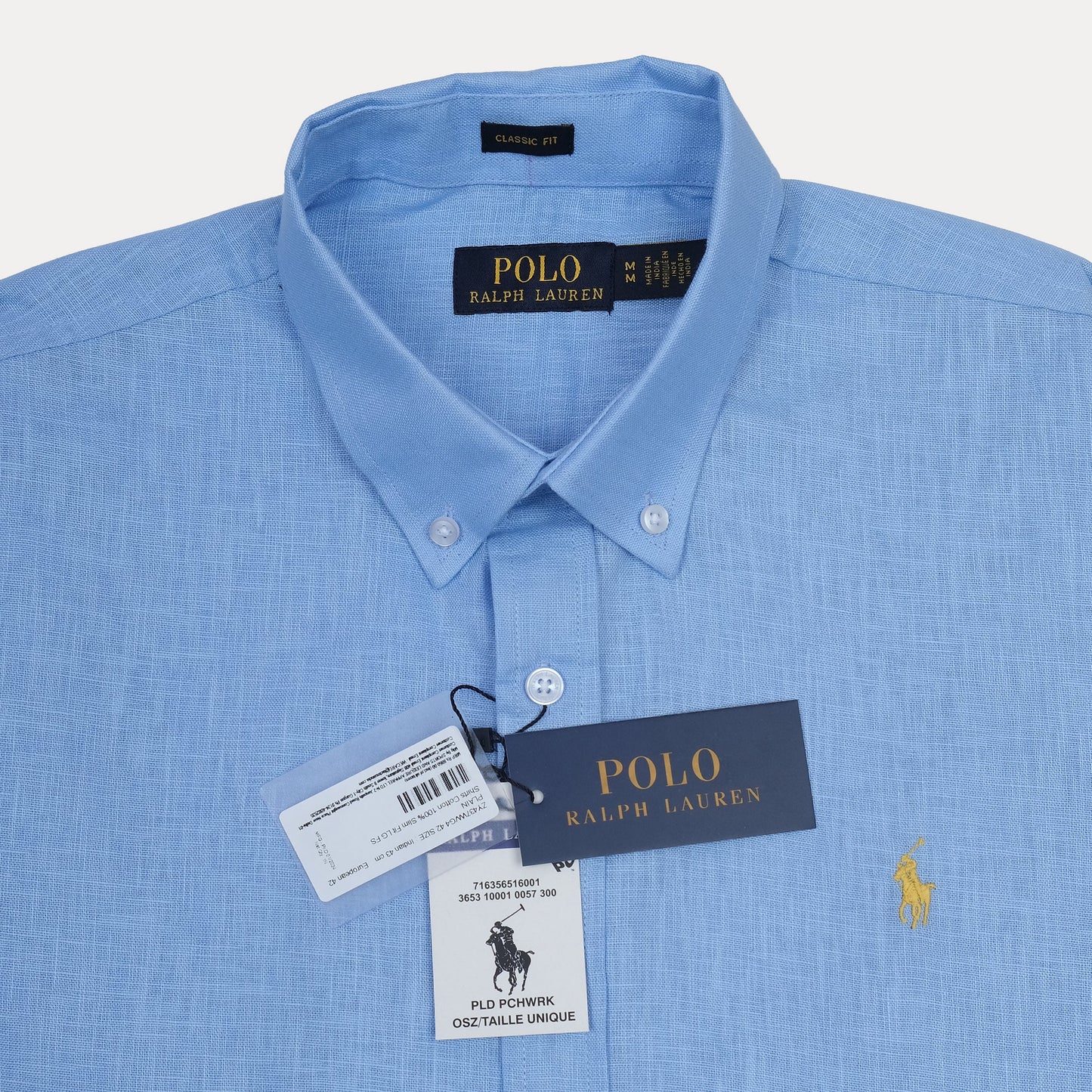 POLO RALPH LAUREN Linen Classic Fit Button-Down Shirt in Sky Blue