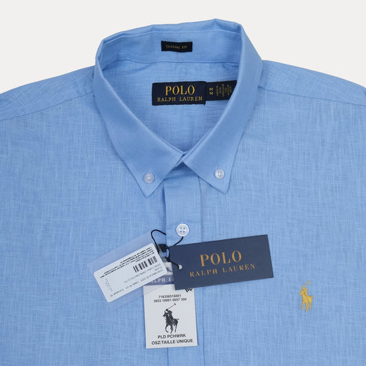 POLO RALPH LAUREN Linen Classic Fit Button-Down Shirt in Sky Blue