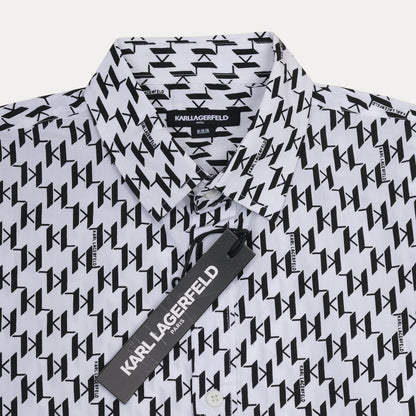 Karl Lagerfeld Chic Monochrome Patterned Shirt