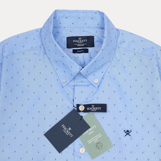 HACKETT Slim Fit Dotted Dress Shirt in Serene Sky