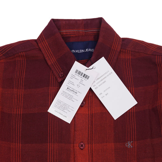 CALVIN KLEIN JEANS Prismatic Ember Tailored Fit Long Sleeve Flannel Shirt