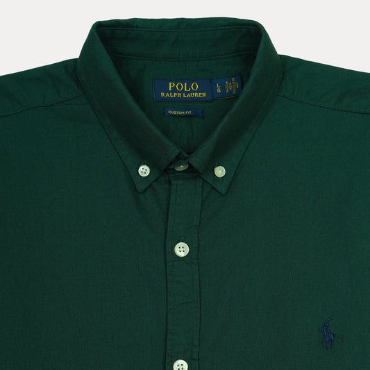 POLO RALPH LAUREN Custom Fit Button-Down Shirt in Deep Green