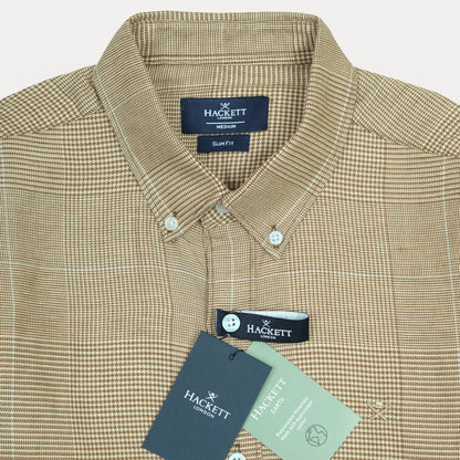 HACKETT Earthy Elegance Slim Fit Linen Checkered Shirt
