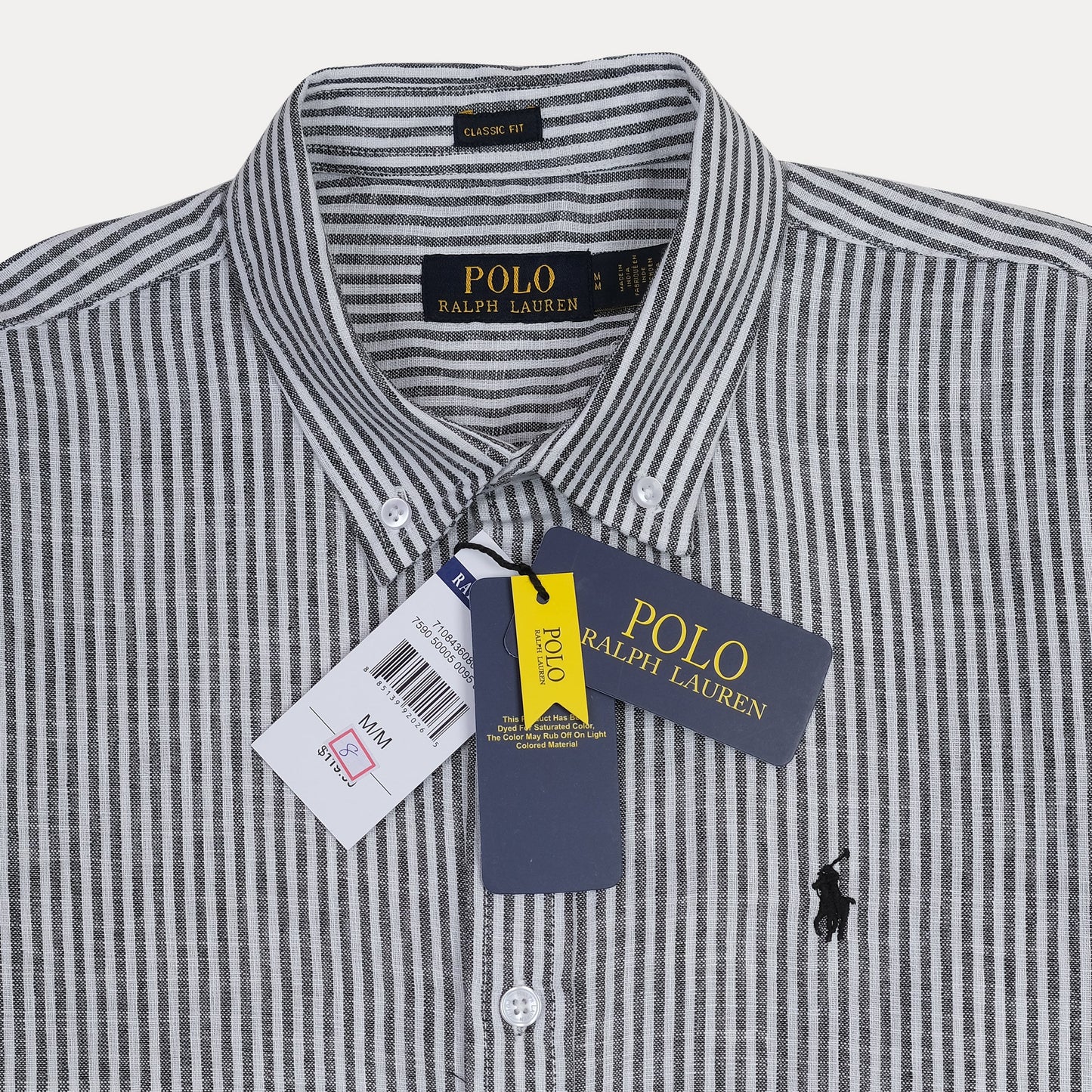 Polo Ralph Lauren Classic Fit Striped Linen Elegance Shirt in Midnight Stripe