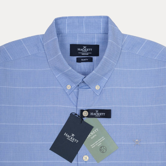 HACKETT Elegant Sky Blue Striped Slim Fit Shirt