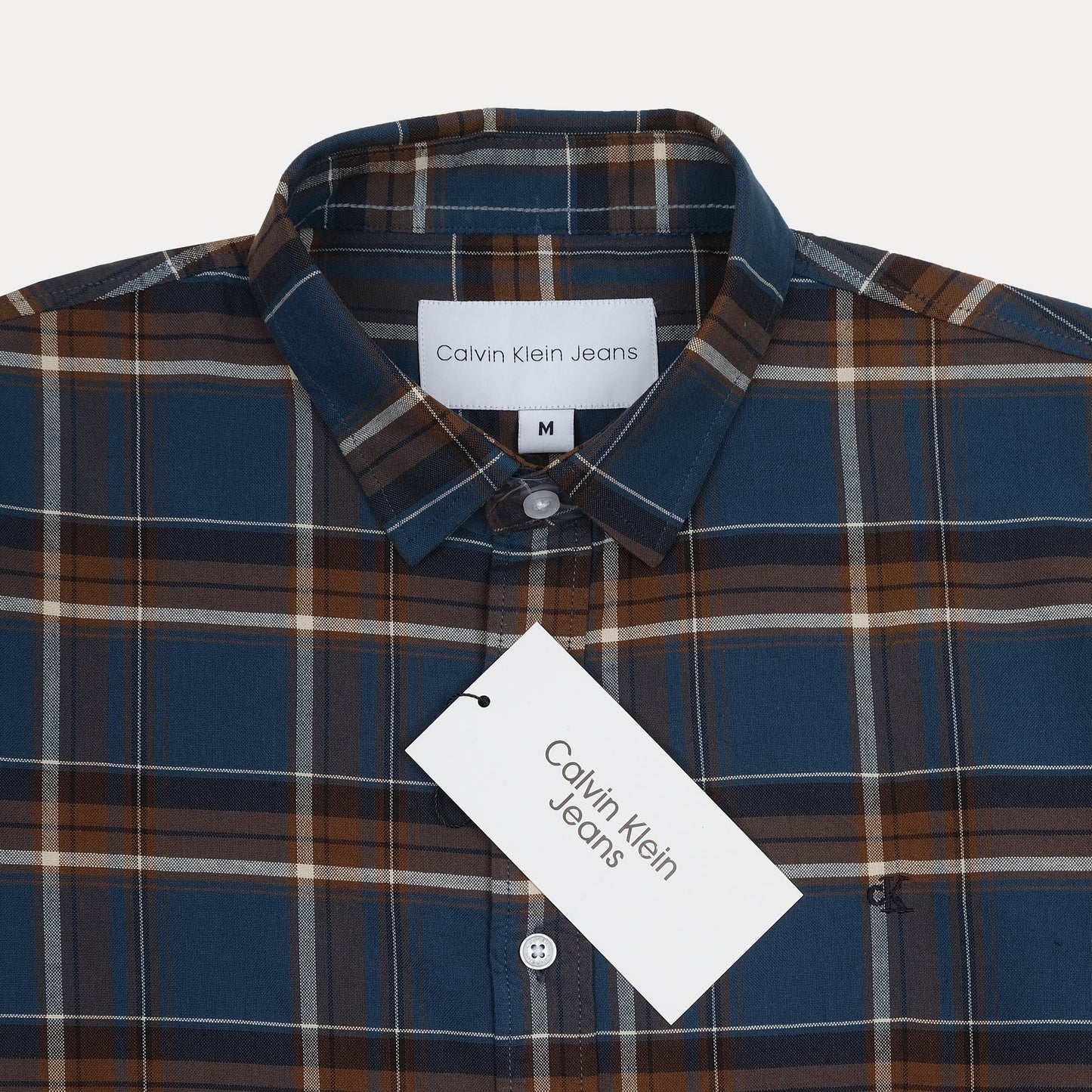 Calvin Klein Jeans Rustic Plaid Charm Shirt in Deep Ocean Blue