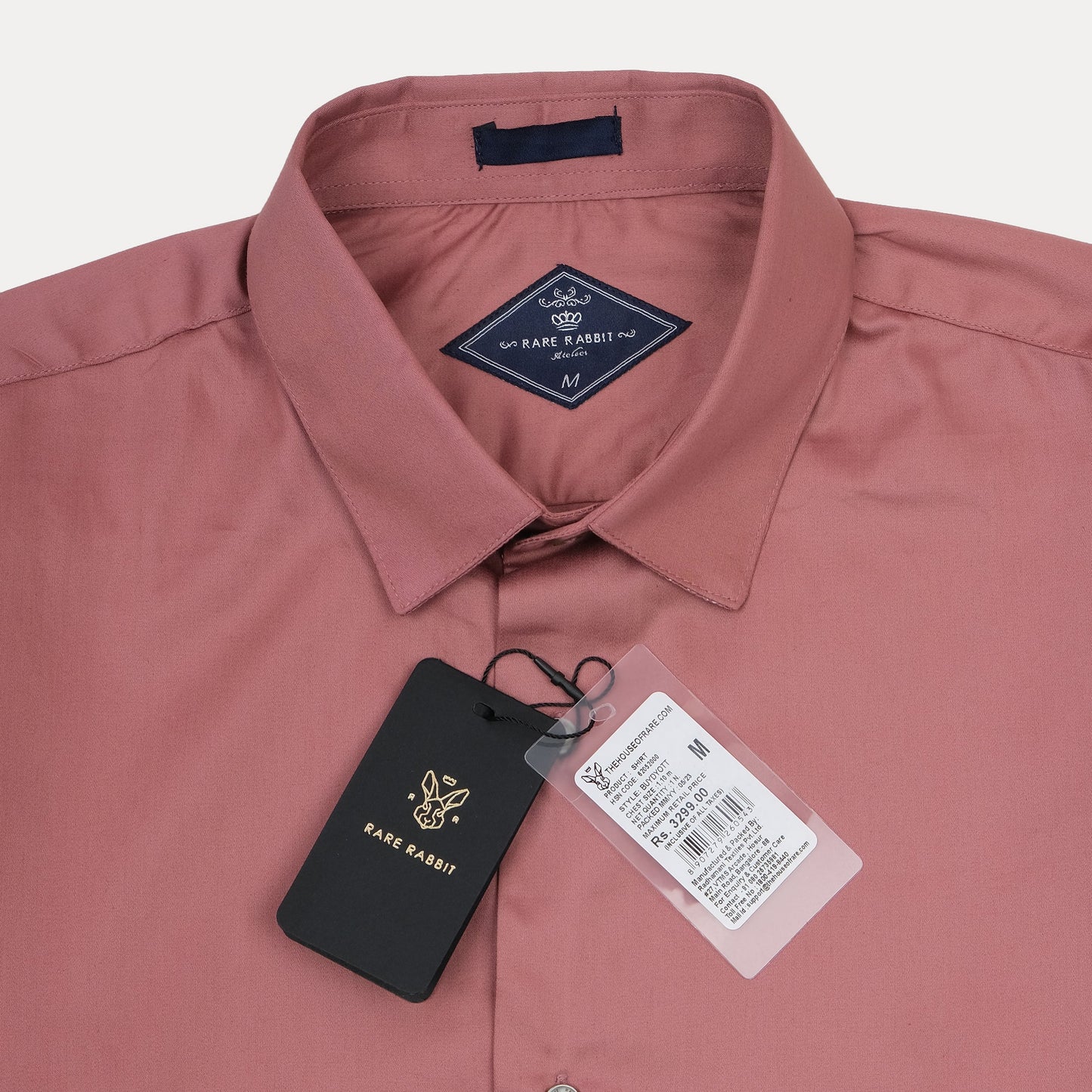 RARE RABBIT Elegant Blush Button-Up Shirt