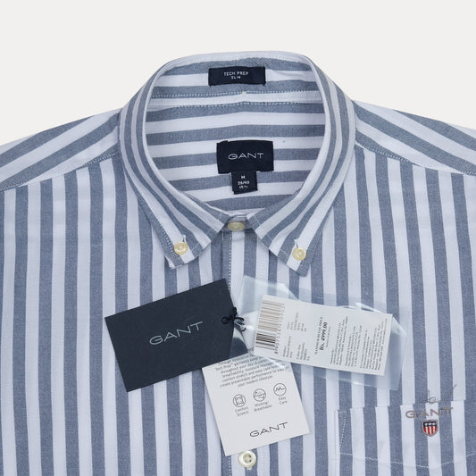 GANT Striped Elegance Tech Prep Shirt in Serene Sky