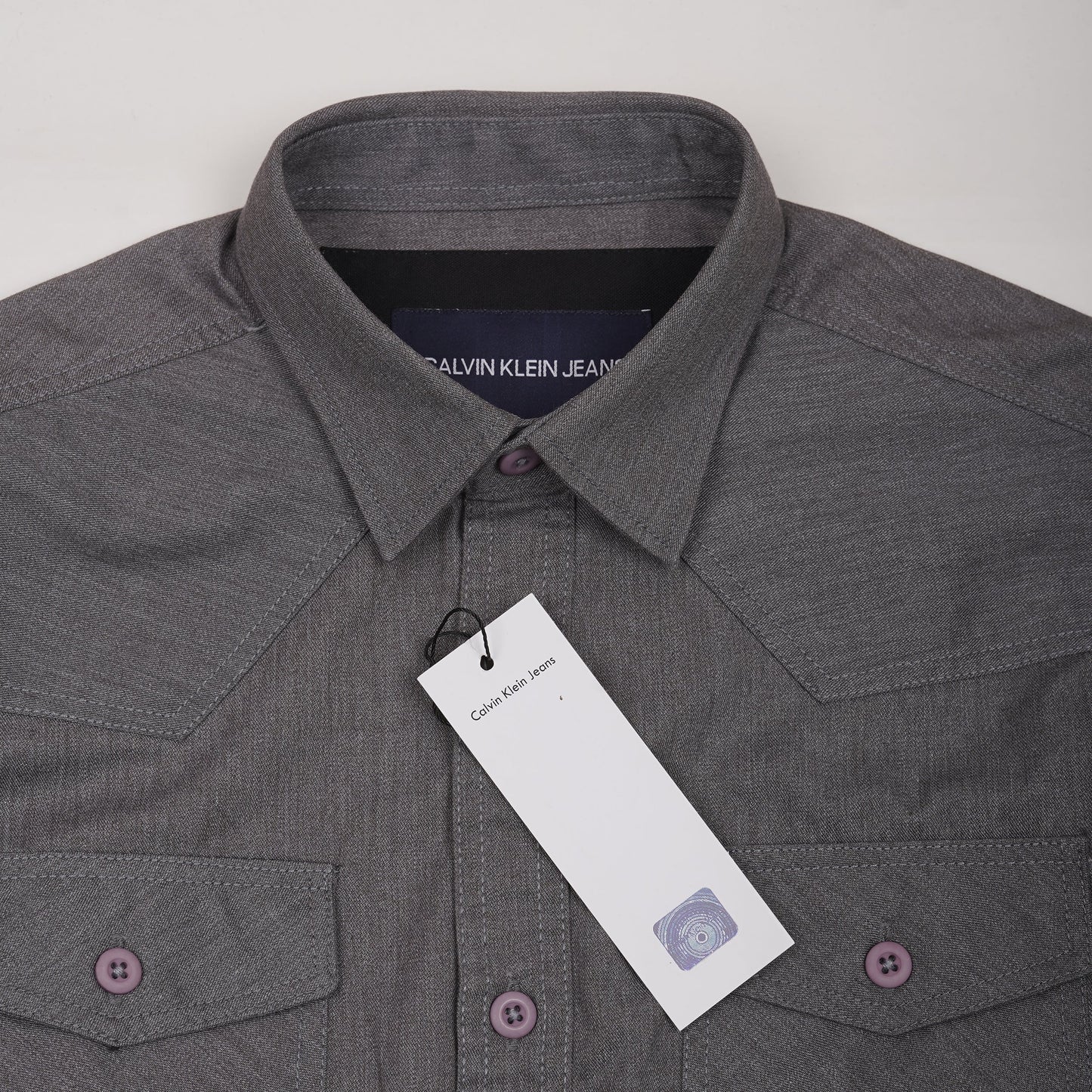 CALVIN KLEIN JEANS Prismatic Slate Modern Fit Long Sleeve Chambray Shirt