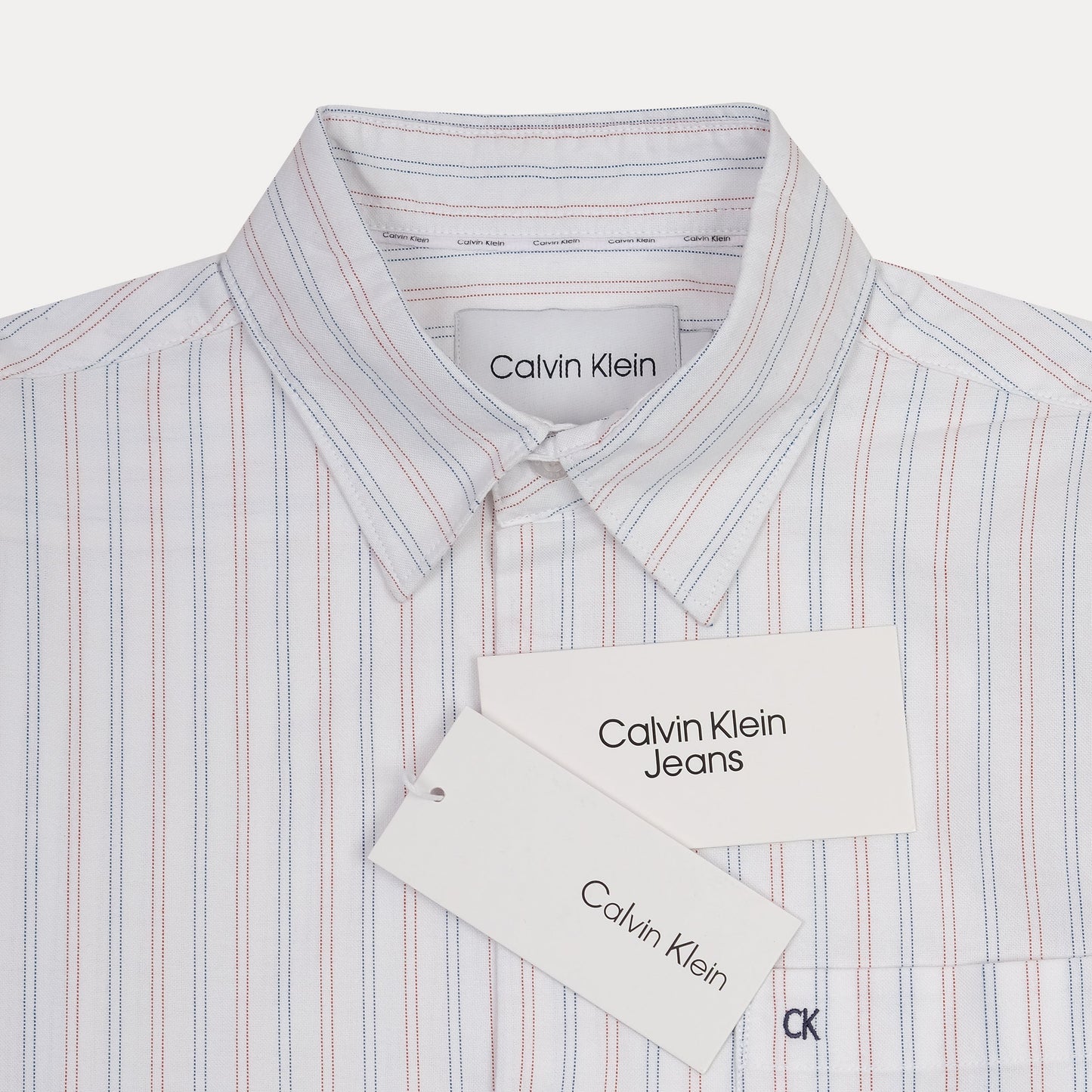 Calvin Klein Striped Elegance Shirt in Whispering White