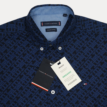 Tommy Hilfiger Organic Cotton Button-Up Shirt in Midnight Mosaic