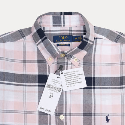Polo Ralph Lauren Custom Fit Plaid Shirt in Blush & Navy Harmony