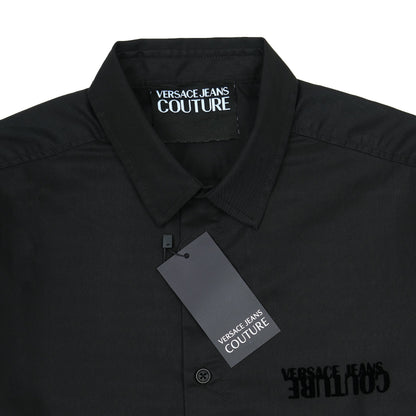 Versace Jeans Couture Elegant Midnight Black Button-Up Shirt