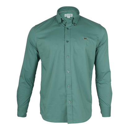 Lacoste Slim Fit Elegant Teal Button-Up Shirt